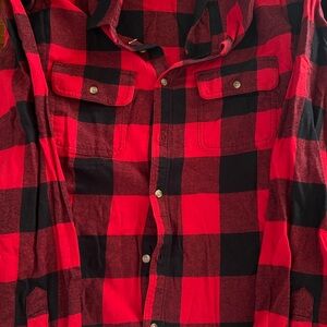 Old Navy Red and Black Plaid Casual Button Down Shirt